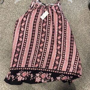 LOFT Black and Pink floral maternity tank